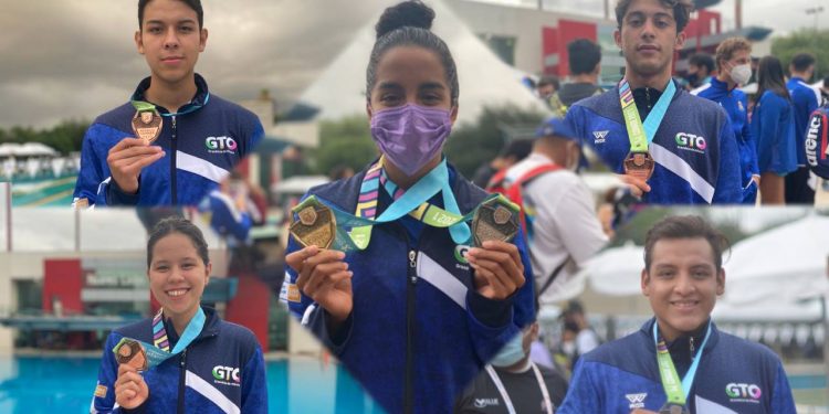 Aumenta cosecha de medallas para Guanajuato en natación
