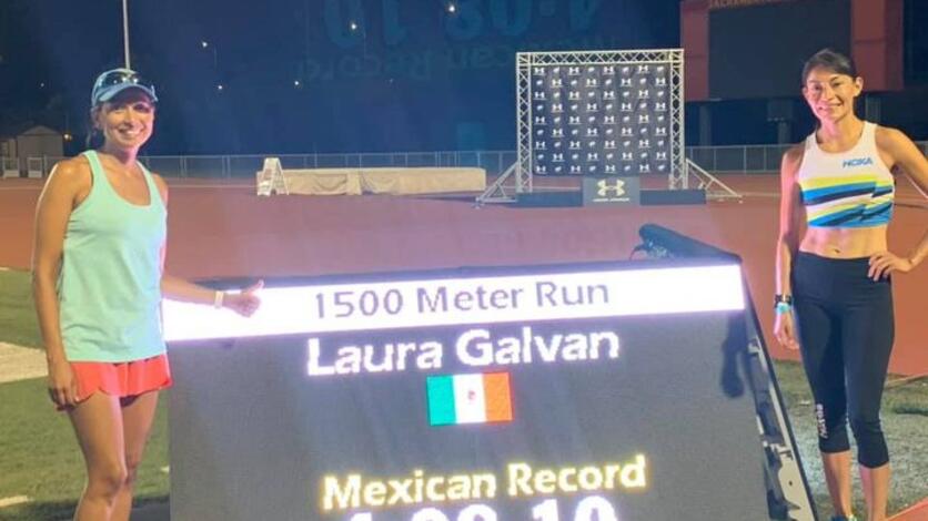 Laura Galván supera su propia marca e impone nuevo récord mexicano en 1,500 metros