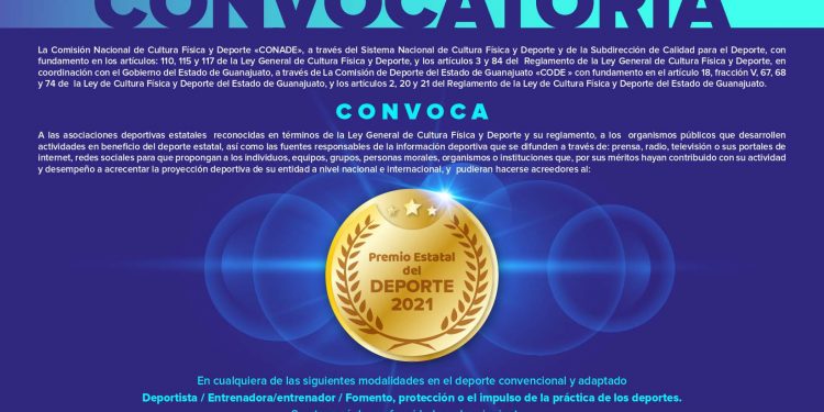 Continúa abierta la convocatoria para el Premio Estatal del Deporte Guanajuato 2021