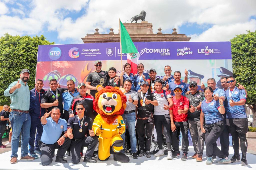 Destacan policías y bomberos leoneses en los Juegos Latinoamericanos 2022