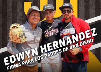 Bravos de León firma del prospecto Edwyn Hernández con Padres de San Diego