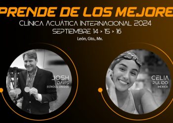 Tres medallistas olímpicos y Celia Pulido, en la Clínica Acuática Internacional en León