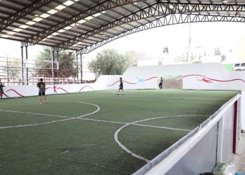 Entregan cancha de futbol renovada en Doctor Mora