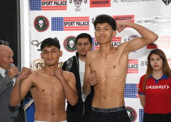 Pugilistas libran la báscula y están listos para la función Talento Leonés II