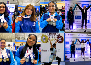 Pesistas guanajuatenses rama femenil brillan en la Olimpiada Nacional con 42 Medallas
