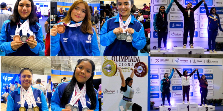 Pesistas guanajuatenses rama femenil brillan en la Olimpiada Nacional con 42 Medallas