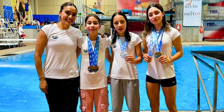 Clavadistas leonesas brillan en Europa con cinco medallas en el Madrid Open Diving